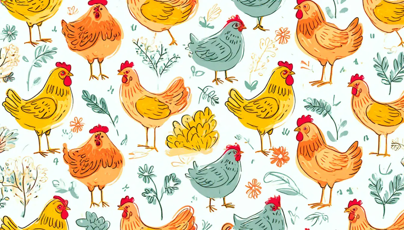 Chicken Doodle Background